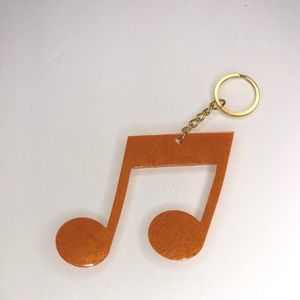 Orange ya you Glad Music Note Keychain